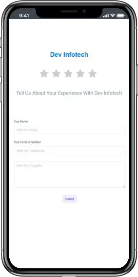 After scanning the QR code, the customer can share his feedback.